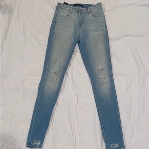 J brand high rise wash skinny jeans